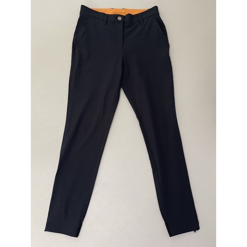 Macade Golf Women's Slim Fit‎ Trouser Pants Black Ankle Zip Stretch 36L